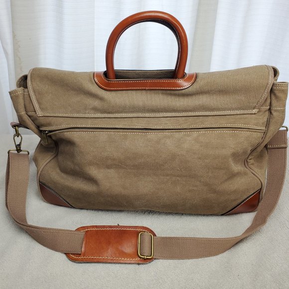 Large Canvas and Leather Shoulder Bag by Nood - Picture 5 of 16